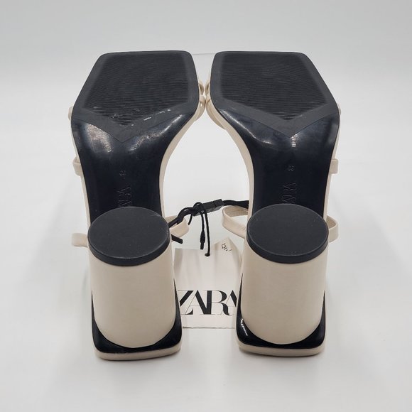 Zara Leather Strappy Heeled Sandals - NWT - Picture 12 of 14